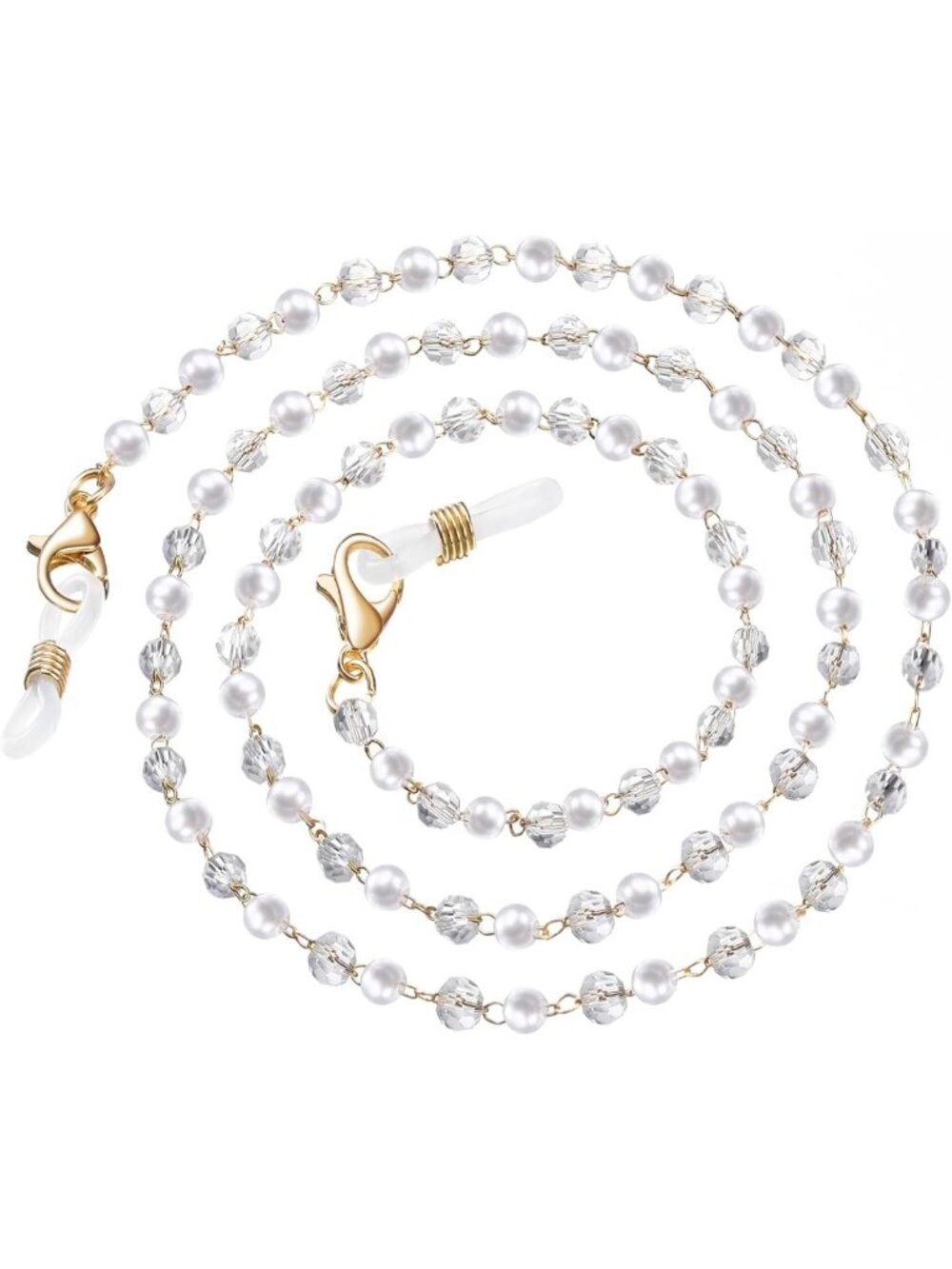 Healing Crystal Beaded Eyeglasses Chain & Mask Lanyard with Pearls for Women